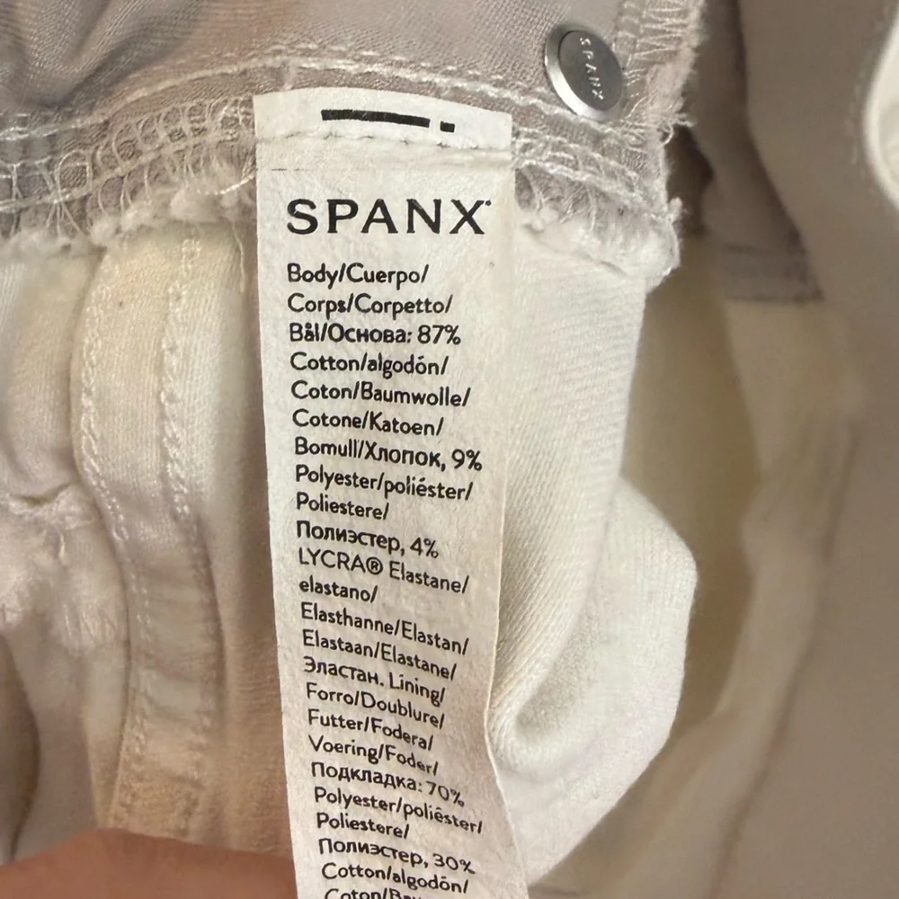 Spanx TALL Seamed Front Wide Leg Jeans Ecru White Medium - Picture 6 of 6